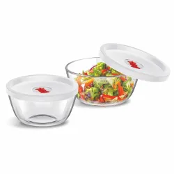 SignoraWare Borosilicate Glass Mixing Bowl Set With Lid 