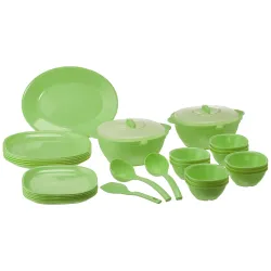 SignoraWare BPA Free Plastic Square Dinner Set | Microwave Safe
