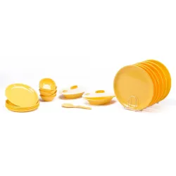 SignoraWare BPA Free Plastic Round Dinner Set, Set of 23 pcs