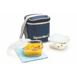 SignoraWare Director High Microwave Safe Office Lunch Box Set with Bag