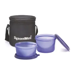 Signoraware Executive Plastic Lunch Box with Bag (Deep Violet)
