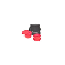 SignoraWare Executive Plastic Lunch Box Set with Bag (Red, 2 Pcs, 300 ml)
