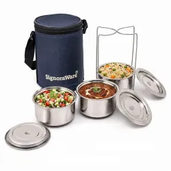 SignoraWare Fine Meal Stainless Steel Lunch Box | Airtight & Leakproof Lid | Compact & Lightweight | Tiffin for Office, 