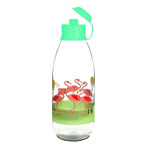 Image of SignoraWare Flamingo Borosilicate Glass Bottle 1 Ltr