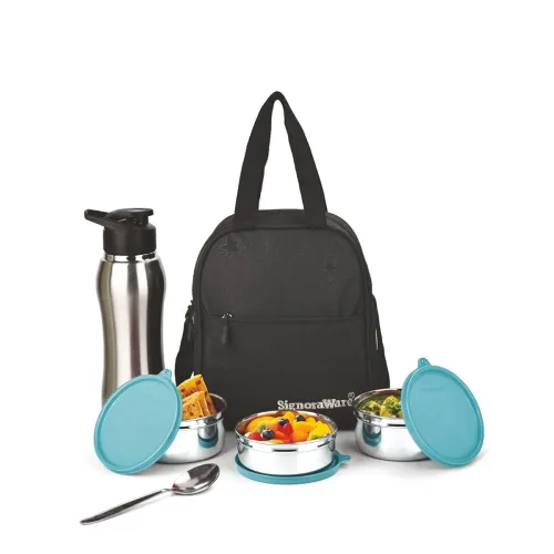 Image of SignoraWare Fusion Stainless Steel Big Lunch Box with Sipper | Airtight & Leakproof | Easy to Carry | Ideal for Office, 