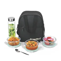 SignoraWare Glass Lunch Box Set 400ml * 3 + 750ml Bottle