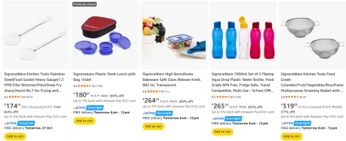 Image of Signoraware Household Products upto 77% Discount