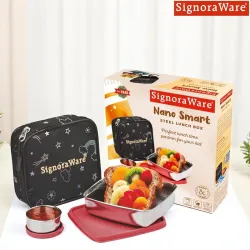SignoraWare Nano Stainless Steel Lunch Box | Airtight & Leakproof | Compact & Durable | Microwave Safe | Ideal for Offic