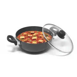 Signoraware Opulent Non Stick Kadhai 24cm | Non-Stick Coating Allows Oil Saving