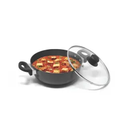 Signoraware Opulent Non Stick Kadhai 22cm Non-Stick Coating Allows Oil Saving | Heat-Resistant Grip | Gas & Induction Compatible | Perfect for Deep Frying, Sauteing & Stir-Frying (2 LTR | St...