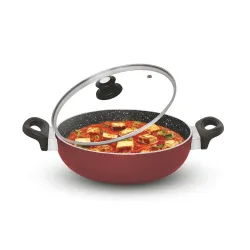 Signoraware Perfecto 4 Coating Non Stick Kadhai 26cm | Gas & Induction Compatible | Low-Oil Cooking | Ergonomically Desi