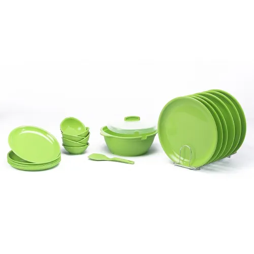 Image of Signoraware Plastic Round Dinner Set, 21 Pieces