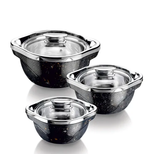 Image of Signoraware Royal Bliss BPA Free Plastic Casserole Set (1L+ 1.5L+ 2L) Setof3