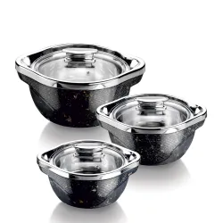 Signoraware Royal Bliss BPA Free Plastic Casserole Set (1L+ 1.5L+ 2L) Setof3