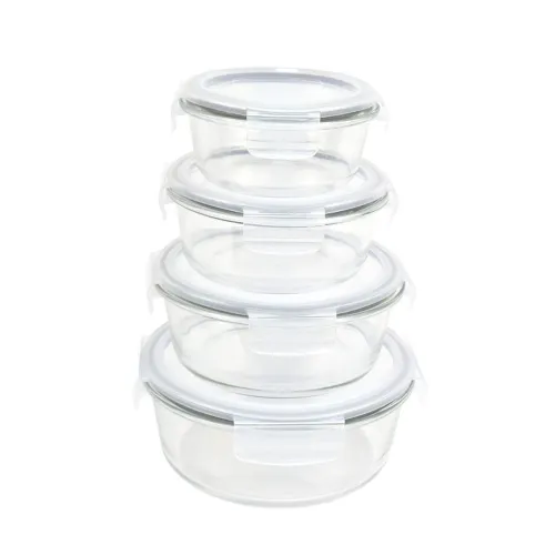 Image of Signoraware Safe N Store Glass Round Container (Set of 4)