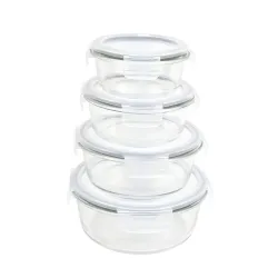 Signoraware Safe N Store Glass Round Container (Set of 4)