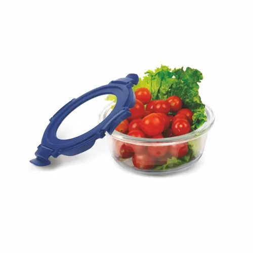Image of SignoraWare Secure N Store Borosilicate Glass Round Container | Airtight Seal | Microwave Safe | Reheating & Baking | St