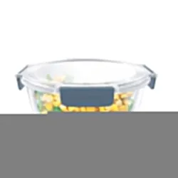 Signoraware Shut N Seal Borosilicate Glass Round Container | Airtight & Leakproof | Microwave Safe | Durable & Space-Sav