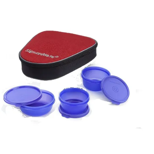 Image of Signoraware Sleek BPA Free Plastic Lunch Box with Bag | Airtight & Leakproof | Compact Design Easy to Carry | Ideal for 