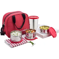 Signoraware Sling Stainless Steel Lunch Box with Steel tumbler