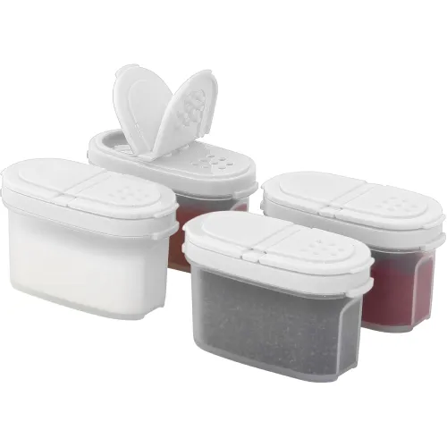 Image of Signoraware Sprinkles N Spice Small Container with Lid (120mlx4 | Set of 4 | White)