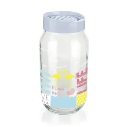 Signoraware Store cool jar Glass stackable (Blue, 1000 ML)