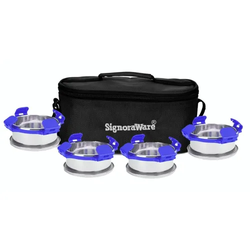 Image of SignoraWare 4-Pc Stainless Steel Lunch Box with Bag