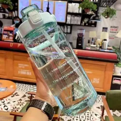 Silicone 2 L Transparent Motivational Water Bottles 