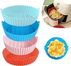 SILICONE AIR FRYER ROUND BASKET LINERS