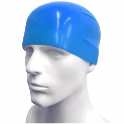 Silicone Swimming Cap, Unisex, Multi-Colour, One Size Fits All (Blue)