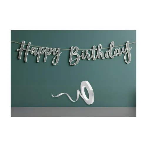 Image of Silver Birthday Decoration Combo Set