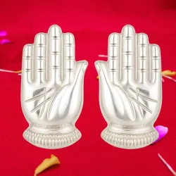 Silver Lakshmi Devi Hands for Home Temple Office Pooja God Hand Set Laxmi Puja