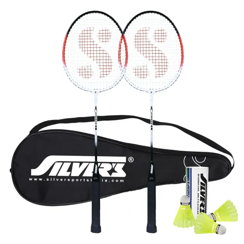 Image of Silver's Aluminium Stricker Badminton Kit (2 Racquets,1 Box Plastic Shuttlecock)