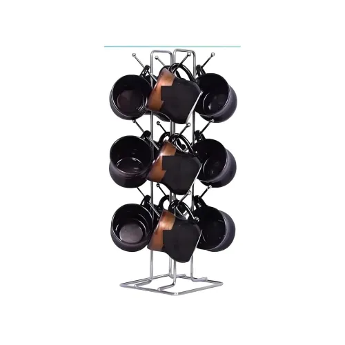Image of Silver Stainless Steel Tabletop Mount Cup Rack