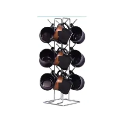 Silver Stainless Steel Tabletop Mount Cup Rack