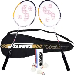 Silvers Fire Badminton Combo – 2 Rackets with Shuttle Pack of 3