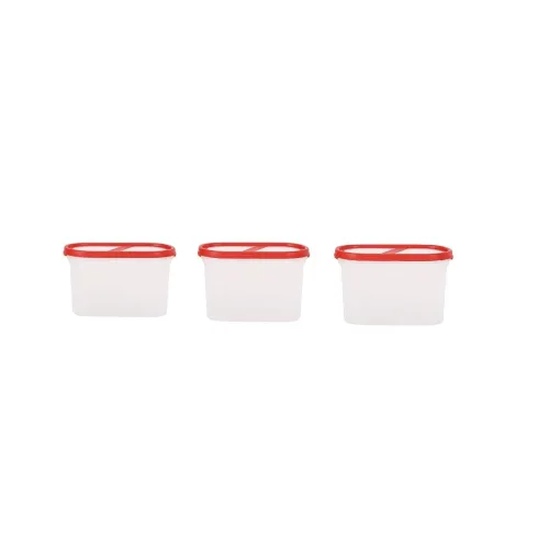 Image of SIMPARTE 1200ml Stackable Airtight Kitchen Storage Containers (Set of 3, Blushing Red)
