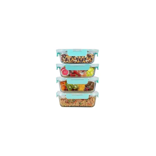 Image of SIMPARTE 1520ml Borosilicate Glass Food Storage Containers (Set of 4) 