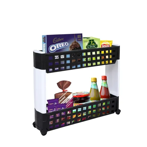 Image of SIMPARTE 2 Layer Slim Storage Rack with Wheels