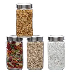SIMPARTE Glass Jar 2000 ml Transparent Barni for Kitchen, Aachar Pickle, Dry Fruits, Masala, Spice