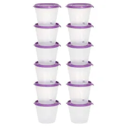 SIMPARTE Nesterware Round Plastic Container Set 1000ml set of 12