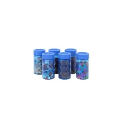 SIMPARTE Twister Jar Barni 225ml Round Container Set of 6 in Blue Color with Airtight Lid for Kitchen Storage of Spices,