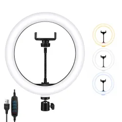 Simpex 10\' Portable LED Ring Light with 3 Color Modes & Dimmable Lighting for YouTube, Photo Shoot, Video Recording, Live Streaming, Makeup & Vlogging | Compatible with Smartphones & Camera...