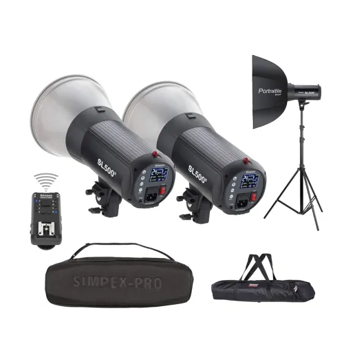 Image of Simpex SL 500 kit Studio Light kit with 2 Lights and 2 Octa 95 Soft Boxes