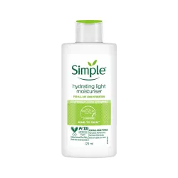 Simple Hydrating Light Moisturiser, 125ml | 12HR Hydration | With Niacinamide, Pro-Vitamin B5, Strengthens Skin Barrier| Lightweight, Non-Greasy Moisturizer | For Soft, Smooth Skin