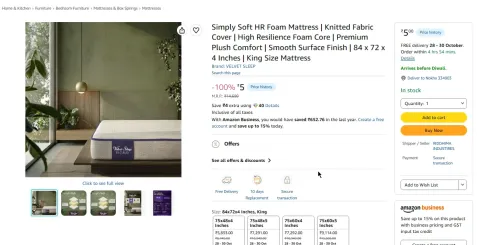 Image of Simply Soft HR Foam Mattress | Knitted Fabric Cover | High Resilience Foam Core