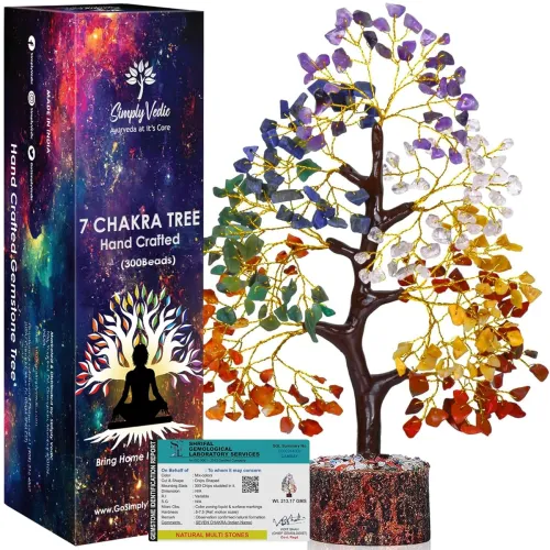 Image of Simply Vedic 7 Chakra Crystal Tree (300 Beads) for Positive Energy