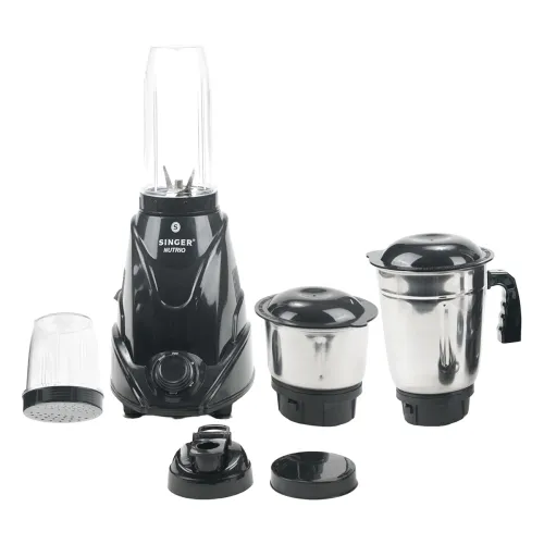 Image of SINGER Nutrio Mixer Grinder with 4 Jars | 500-watt | 3 speed Control with Incher | Shock Proof ABS Body | ISI Mark | 2 Y