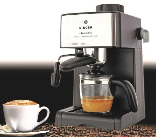 Image of Singer Xpress Brew 4-Cup Coffee Maker (800W, Black /Silver)