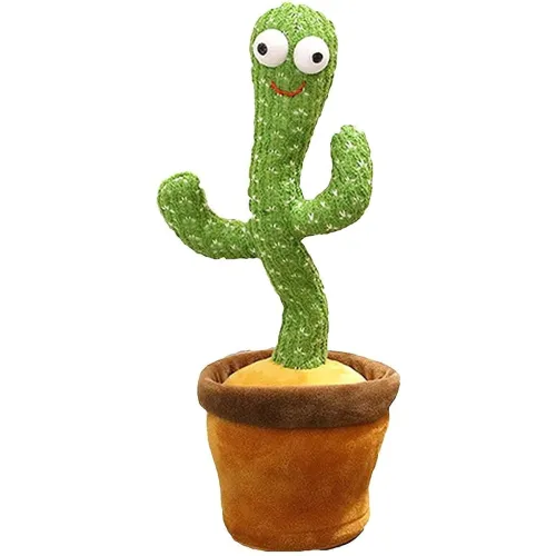 Image of Dancing Cactus,Cactus Plush Toy with Led Lights and Chargeable, Wriggle Singing Recording Repeats What You Say Funny Edu